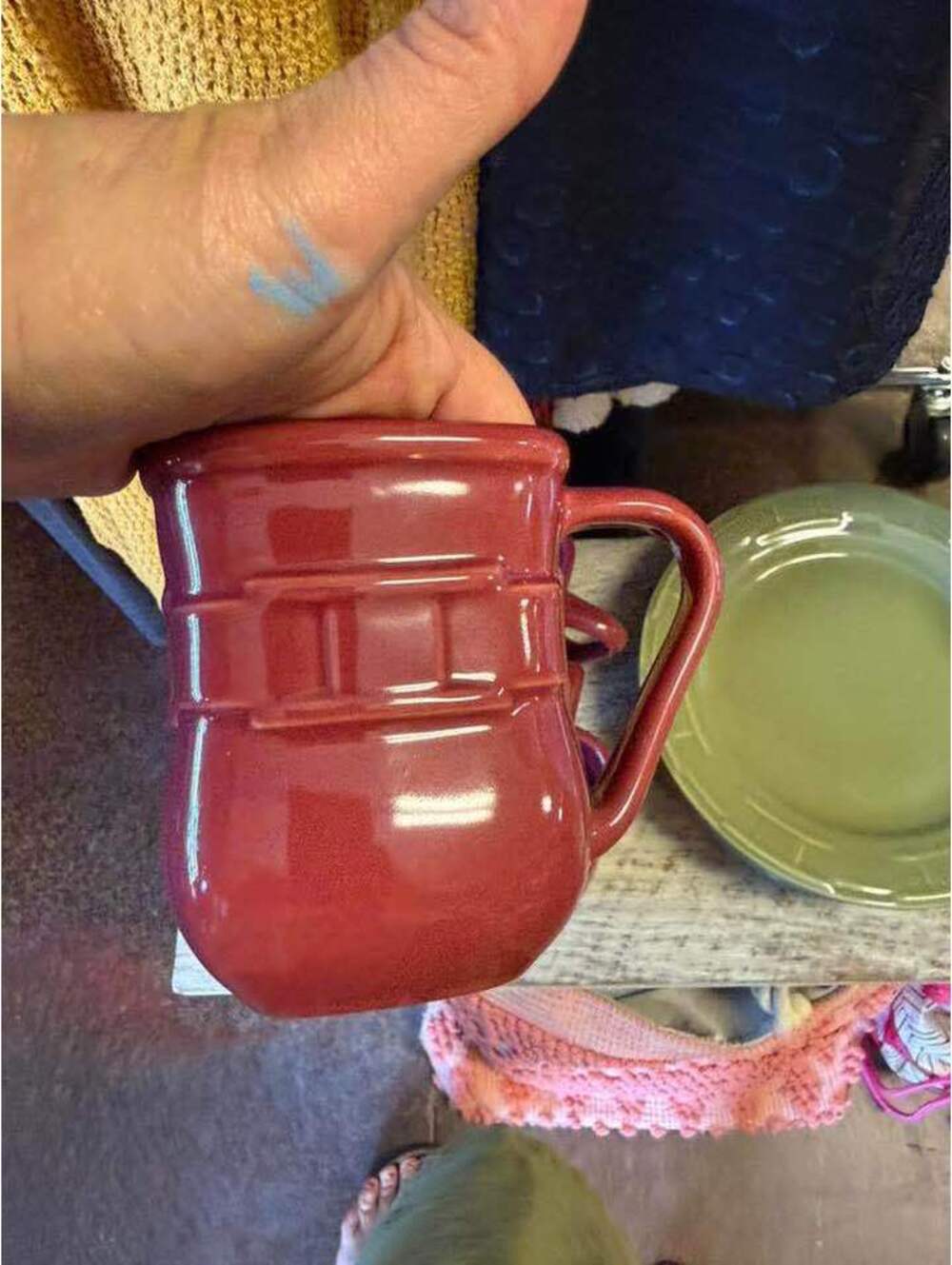 (1) Longaberger Woven Traditions mug in the paprika color